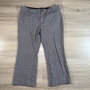 Anthropologie The Essential‎ Flare Glen Plaid Career Work Pants Womens 14